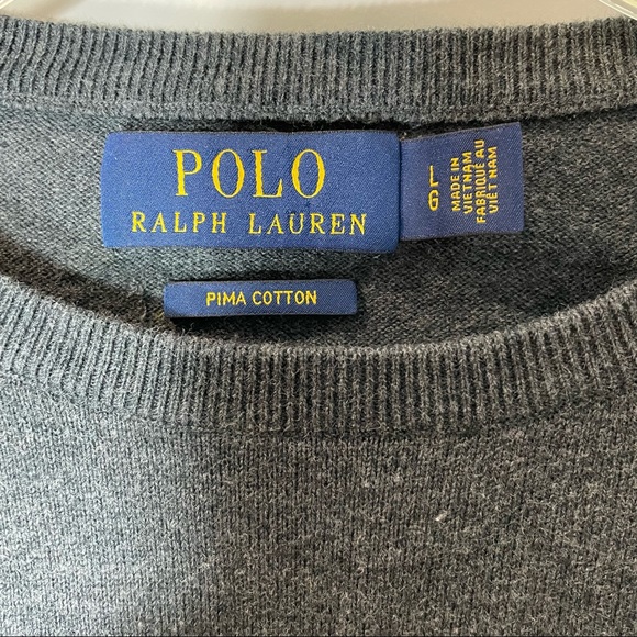 Polo Ralph Lauren Long Sleeve Crew Neck Jersey Shirt Grey Like New Cotto… - Picture 4 of 4